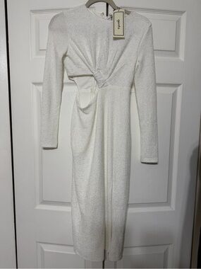NWT Garota Kyriaki dress twist front waist cut out thigh-high side slit size S